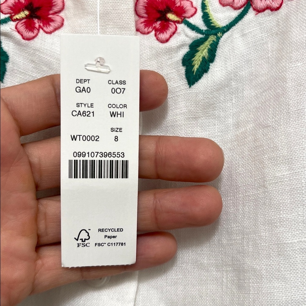 NWT J.Crew Embroidered Tank Top in Linen - Picture 9 of 10